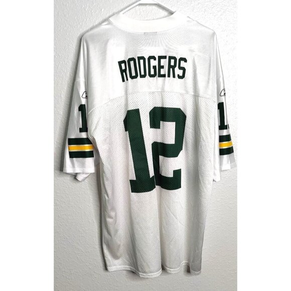Reebok NFL Green Bay White Rogers #12 Jersey Size XL - Picture 8 of 8